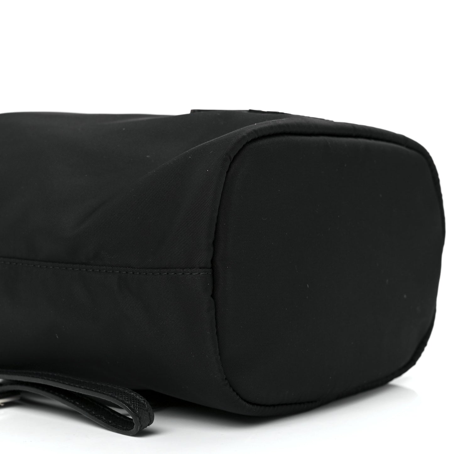 Re-Nylon Saffiano Bucket Wristlet Black