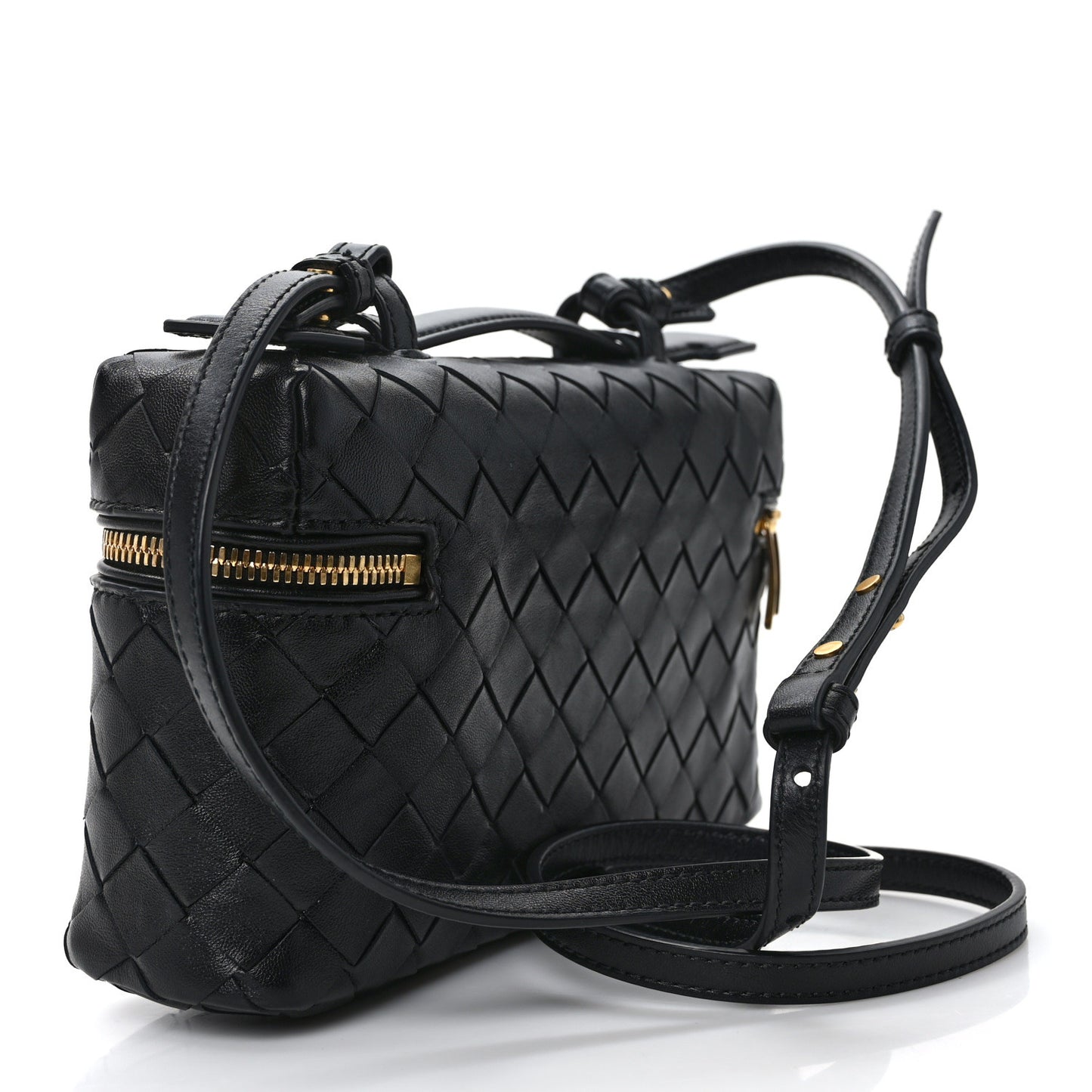 Calfskin Intrecciato Bang Bang Vanity Case Black