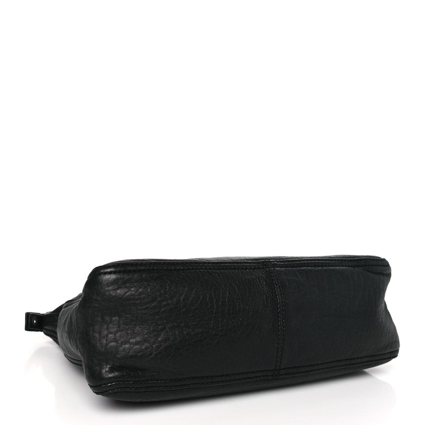 Crinkled Lambskin Zip Tote Black