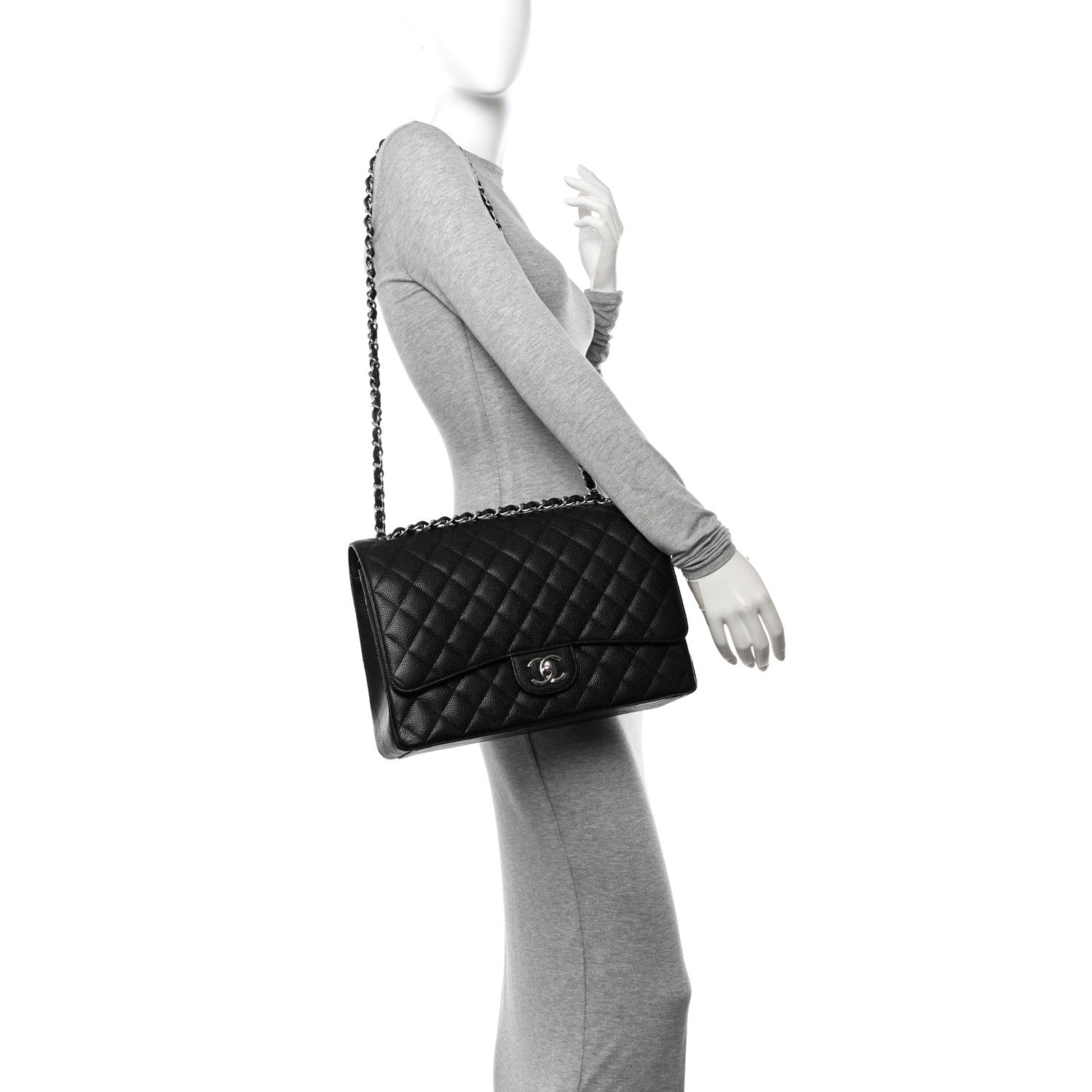 Chanel Caviar Quilted Maxi Double Flap Black 2 of 11