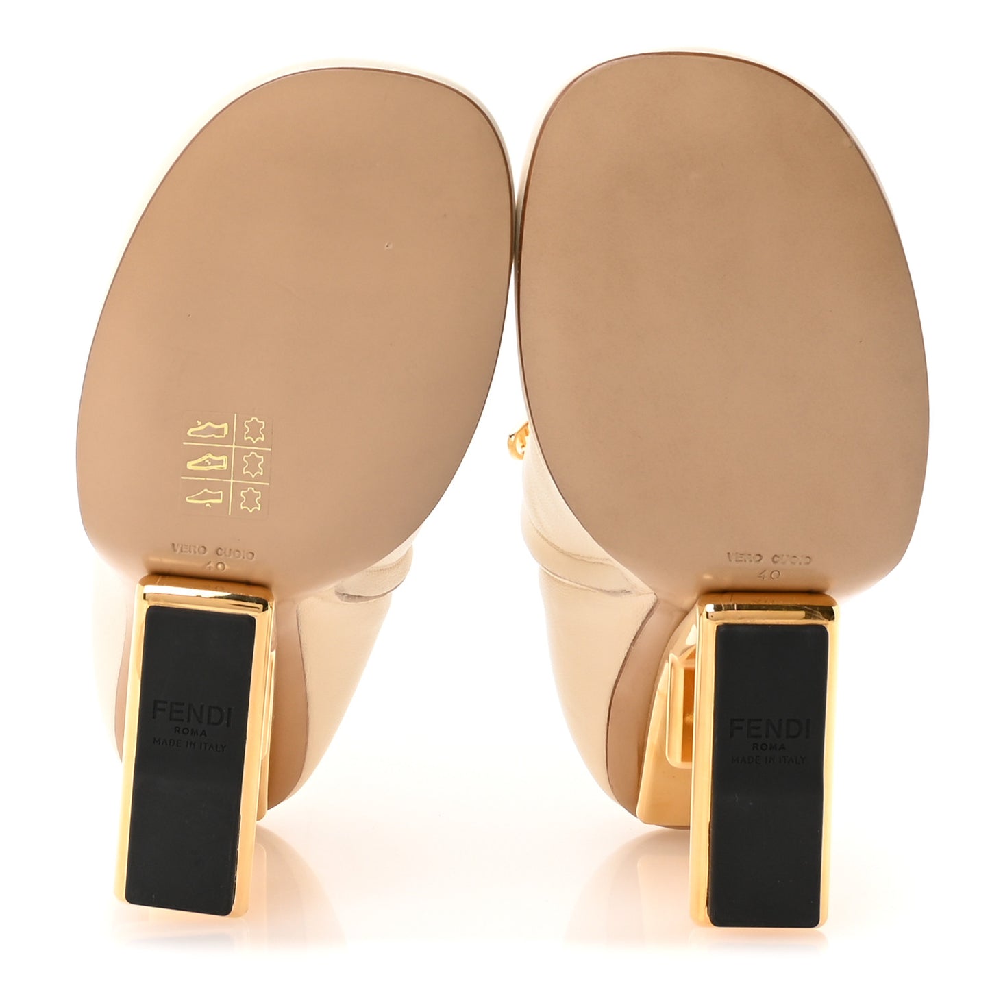 Nappa Fendi First 95mm Booties 40 White