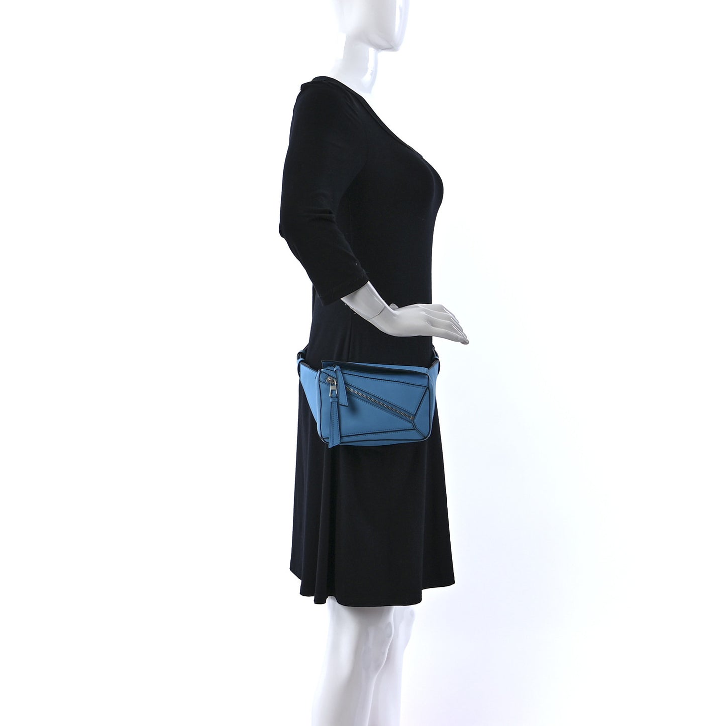 Calfskin Mini Puzzle Bumbag Cyan