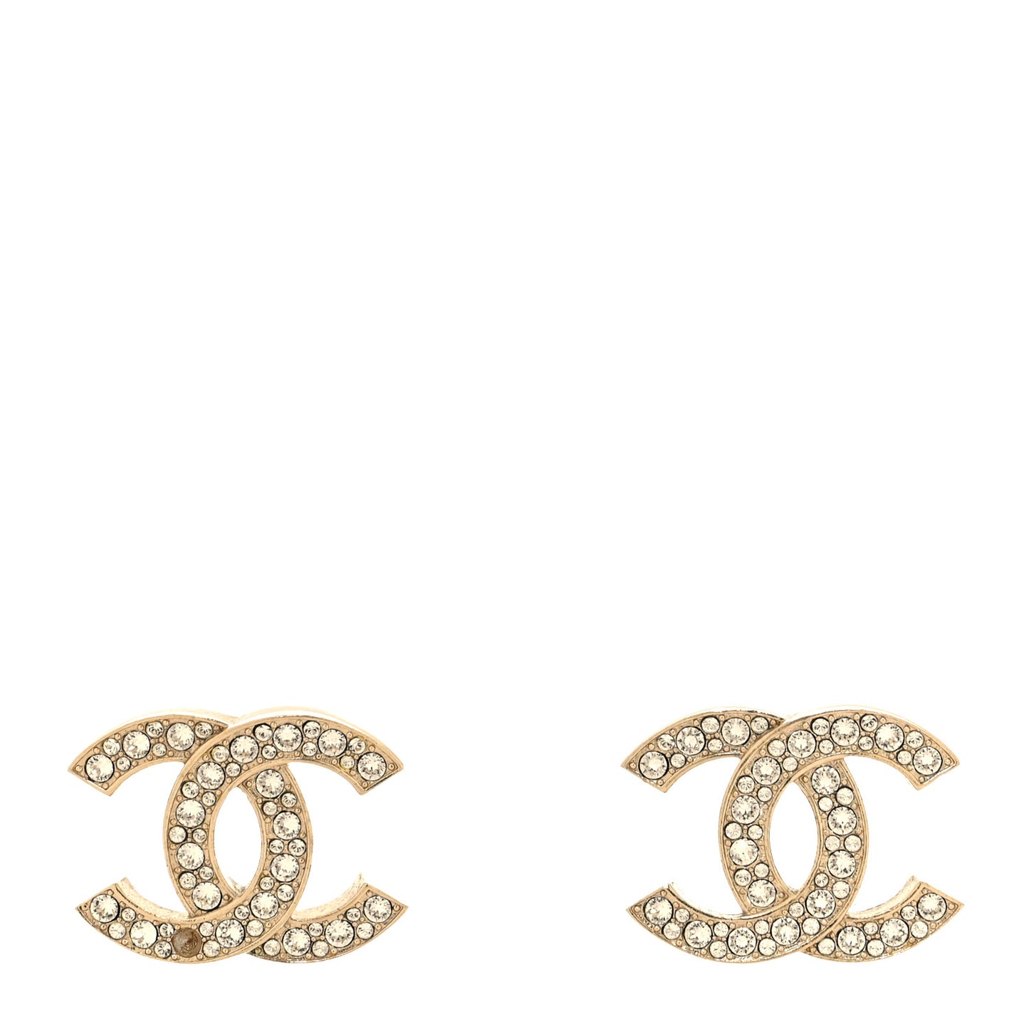 Crystal CC Earrings Light Gold