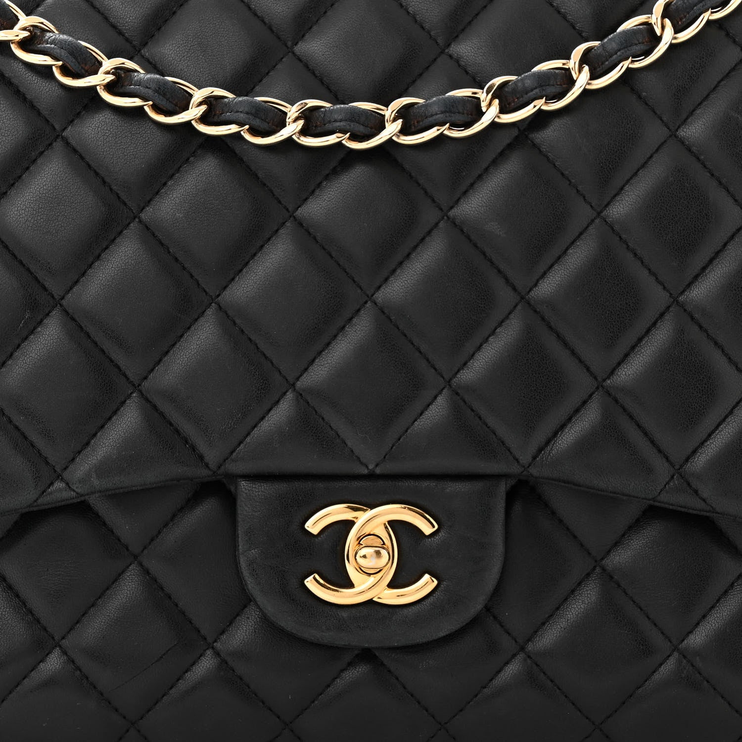 Chanel Lambskin Quilted Maxi Single Flap Black 8 of 12
