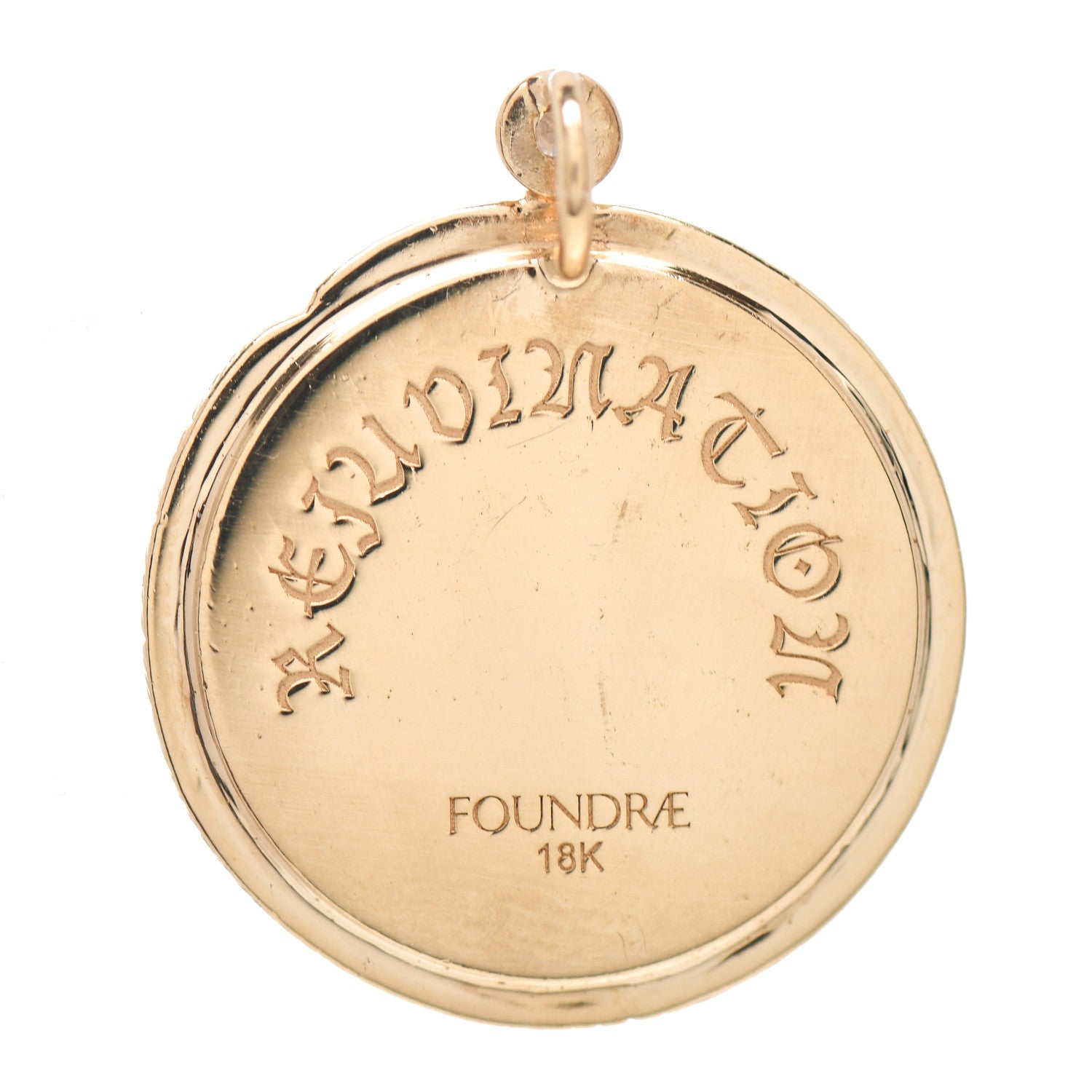 Foundrae 18K Yellow Gold Diamond Champleve Enamel Medium Wholeness Snake Medallion Pendant 3 of 3
