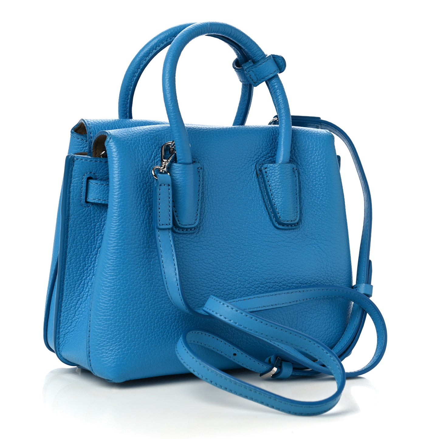 Grained Calfskin Mini Milla Tote Sky Blue