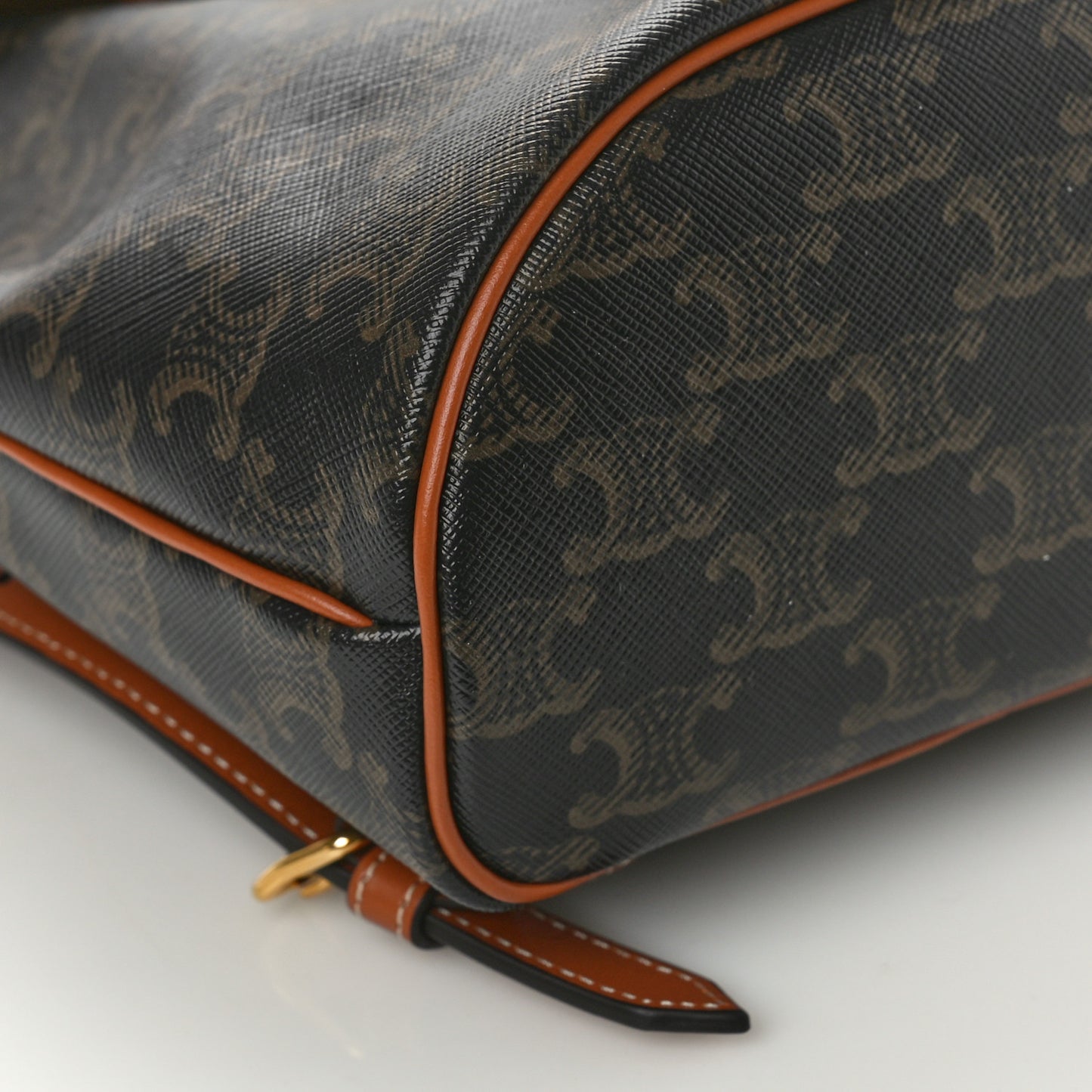 Triomphe Canvas Calfskin Mini Folco Backpack Tan