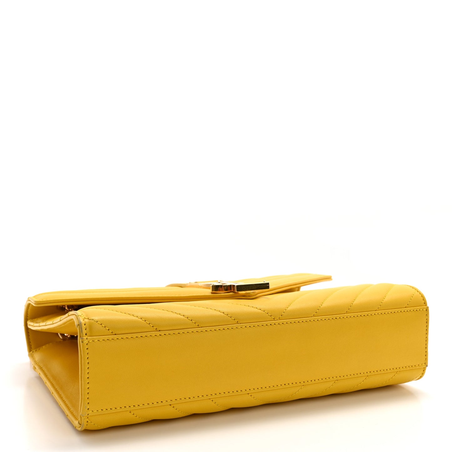 Lambskin Matelasse Chevron Medium Monogram Satchel Mimosa