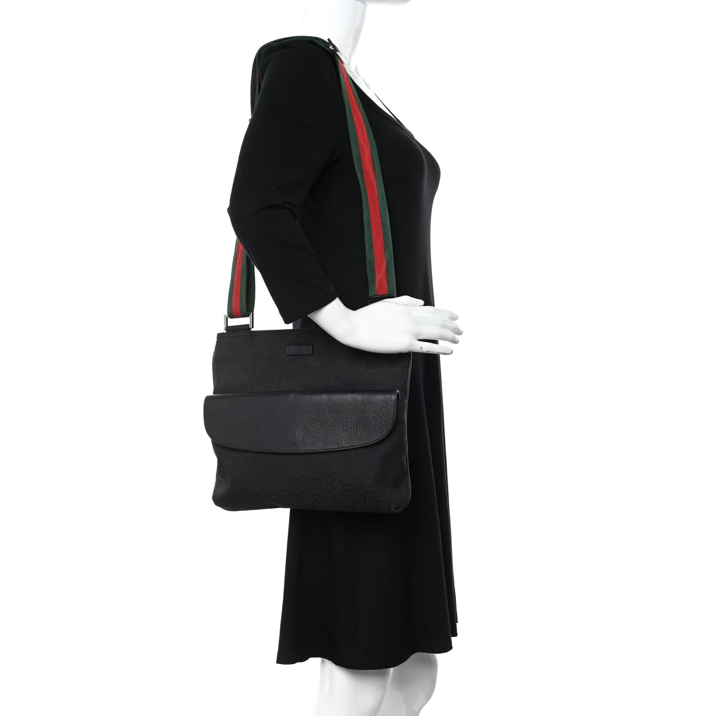 Monogram Signature Web Small Messenger Black