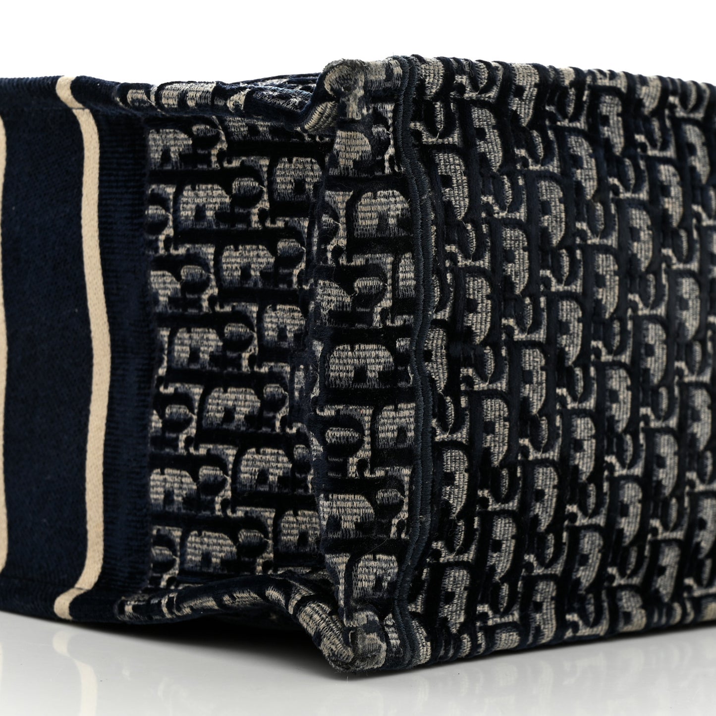 Oblique Velvet Medium Book Tote Blue Multicolor
