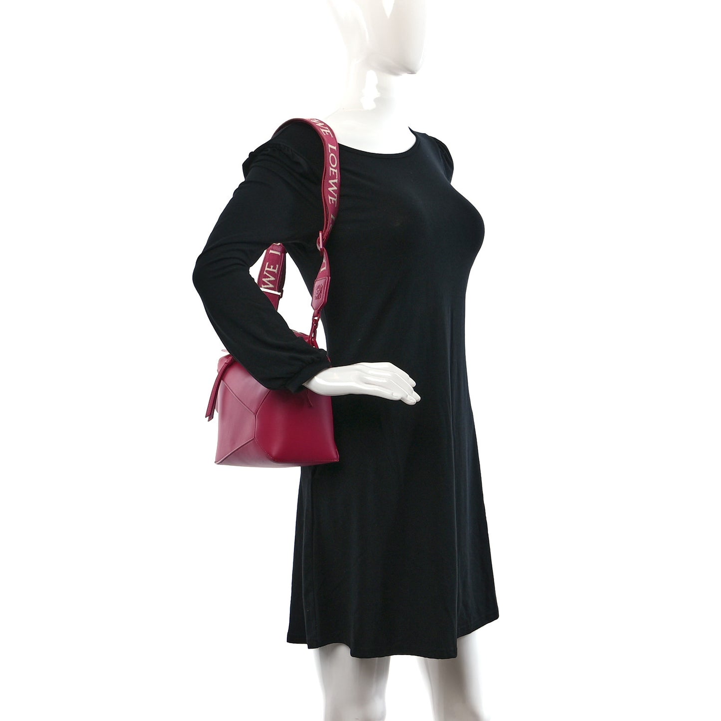 Satin Calfskin Monochrome Small Puzzle Edge Bag Ruby Red Glaze
