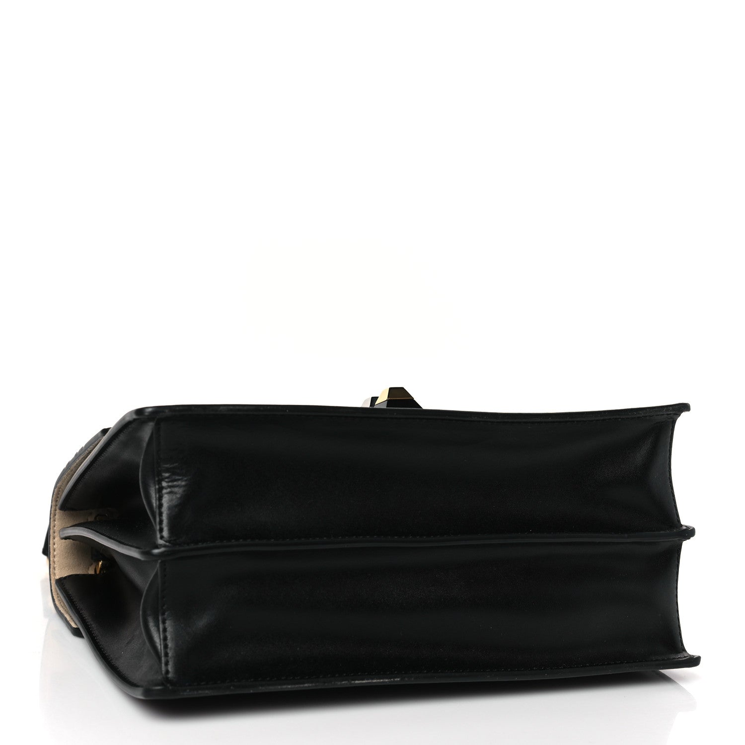 Fendi Vitello Liberty Bi-Color FF 1974 Embossed Kan I Shoulder Bag Black Maya 4 of 9