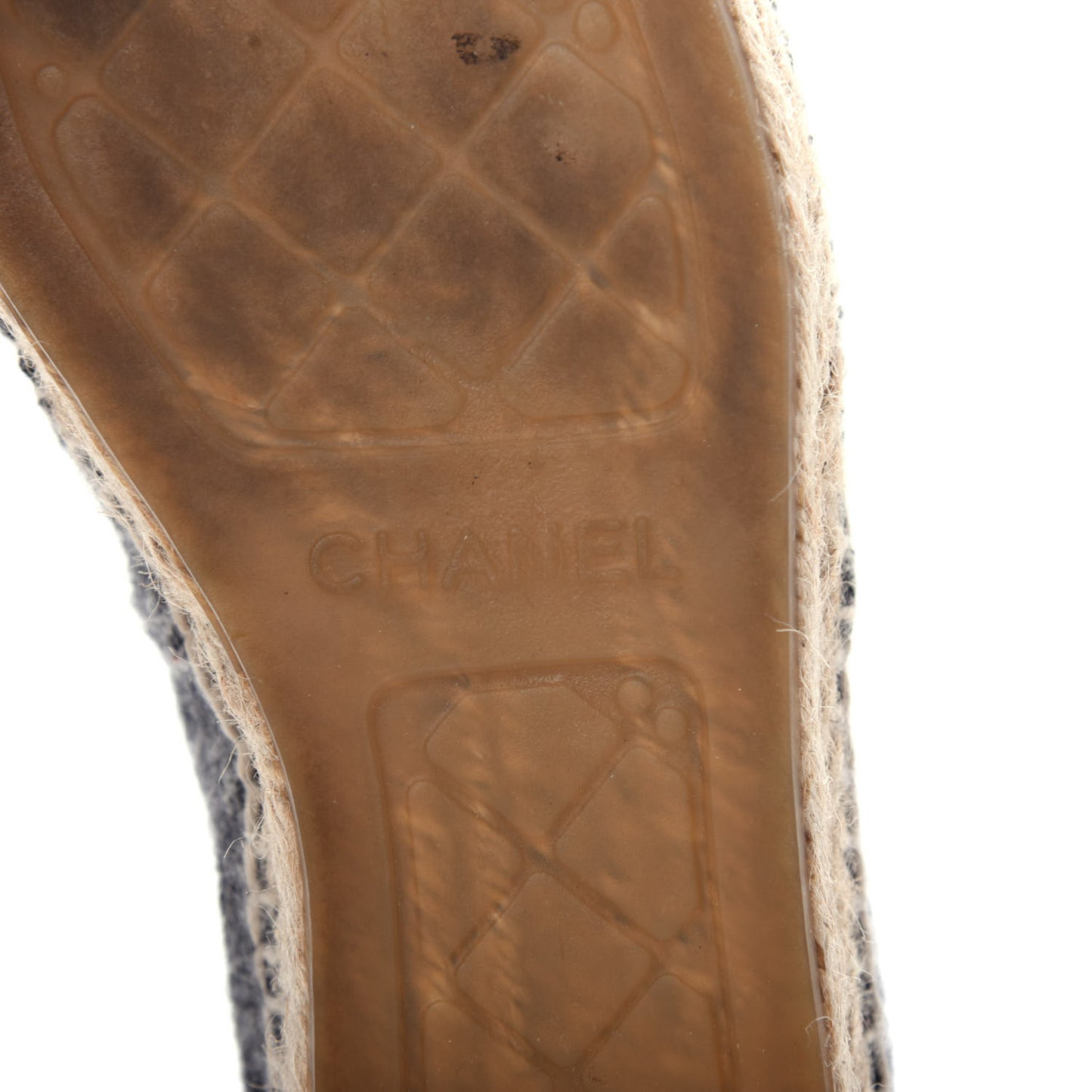 Tweed Velvet CC Espadrilles 35 Grey Black