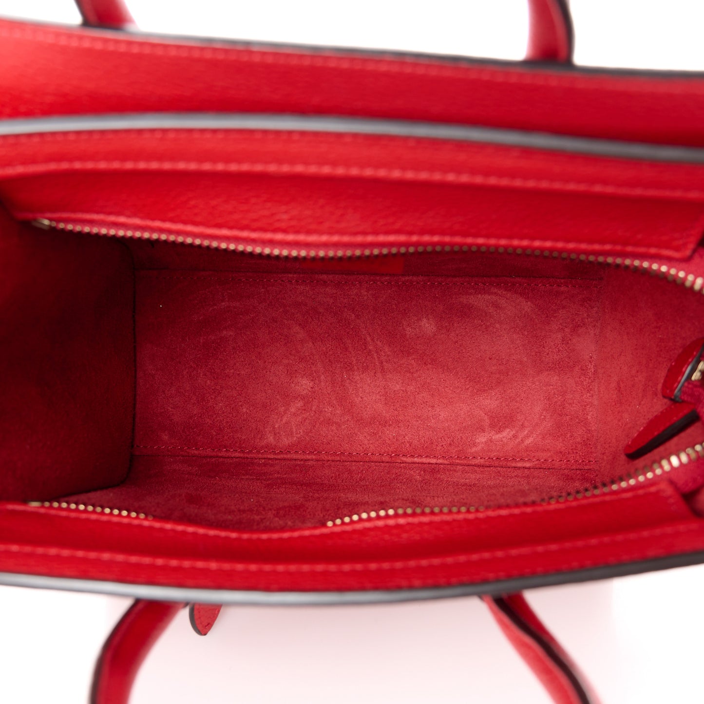 Drummed Calfskin Nano Luggage Red