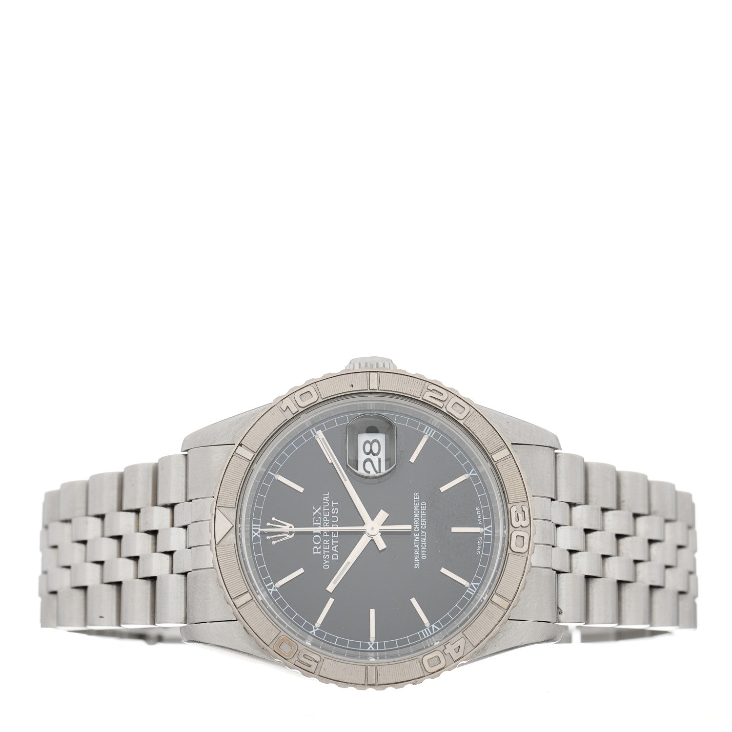Rolex Stainless Steel 36mm Oyster Perpetual "Thunderbird" Datejust Watch Black 16264 2 of 4