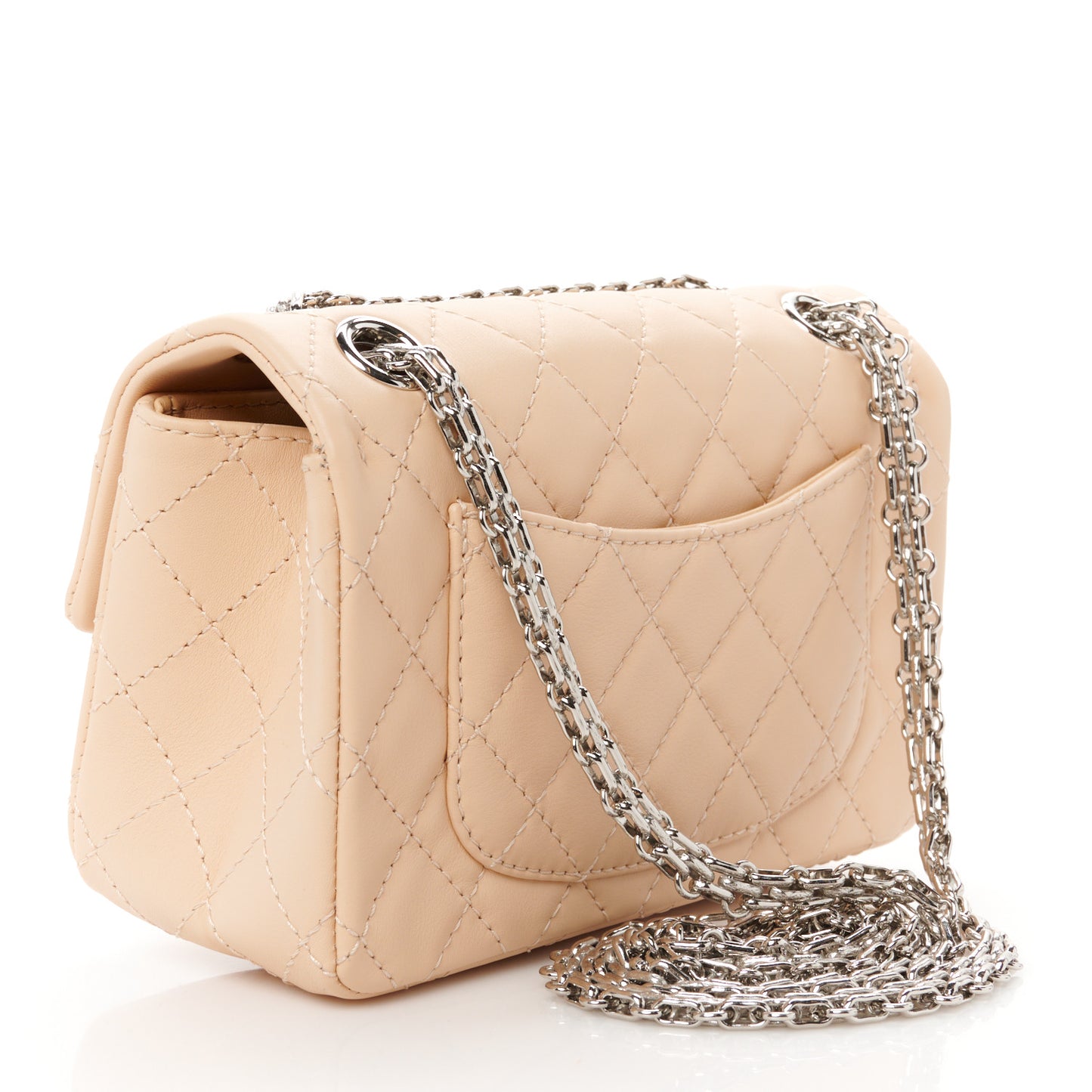 Aged Calfskin Quilted 2.55 Reissue Mini Flap Beige