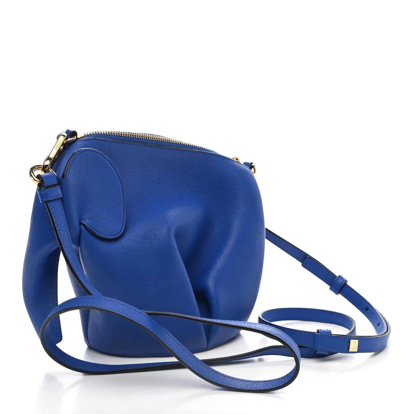 Calfskin Mini Elephant Crossbody Bag Electric Blue