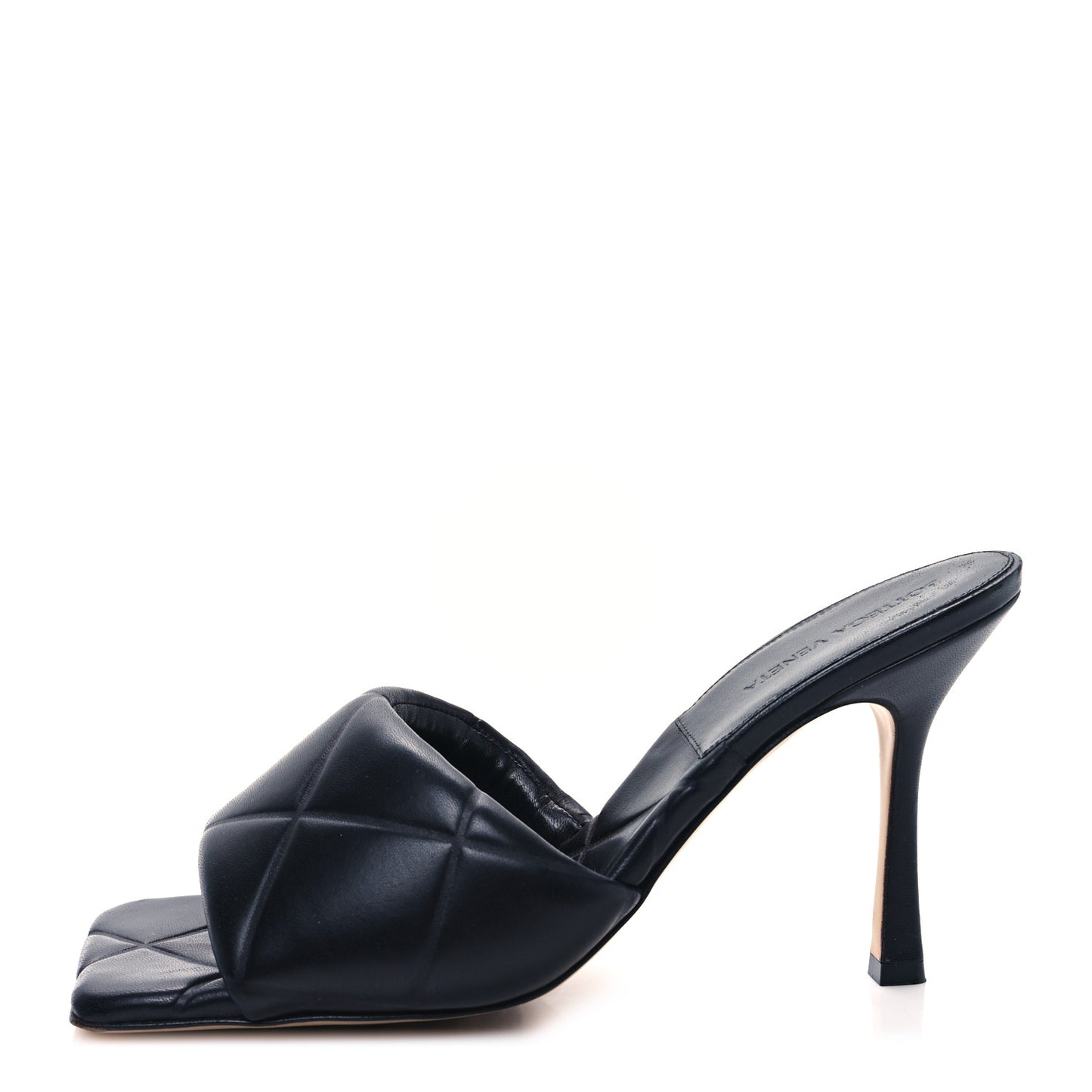 Nappa Quilted Rubber Lido Mule Sandals 41 Black