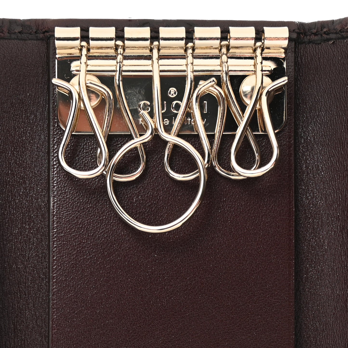 Guccissima 6 Key Holder Case Dark Brown
