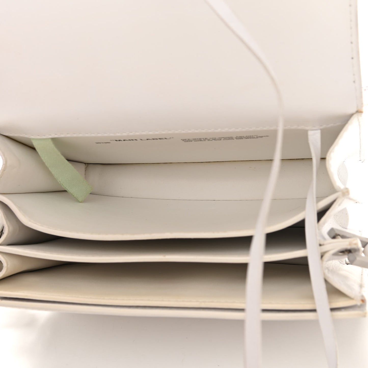 Calfskin Binder Clip Bag White