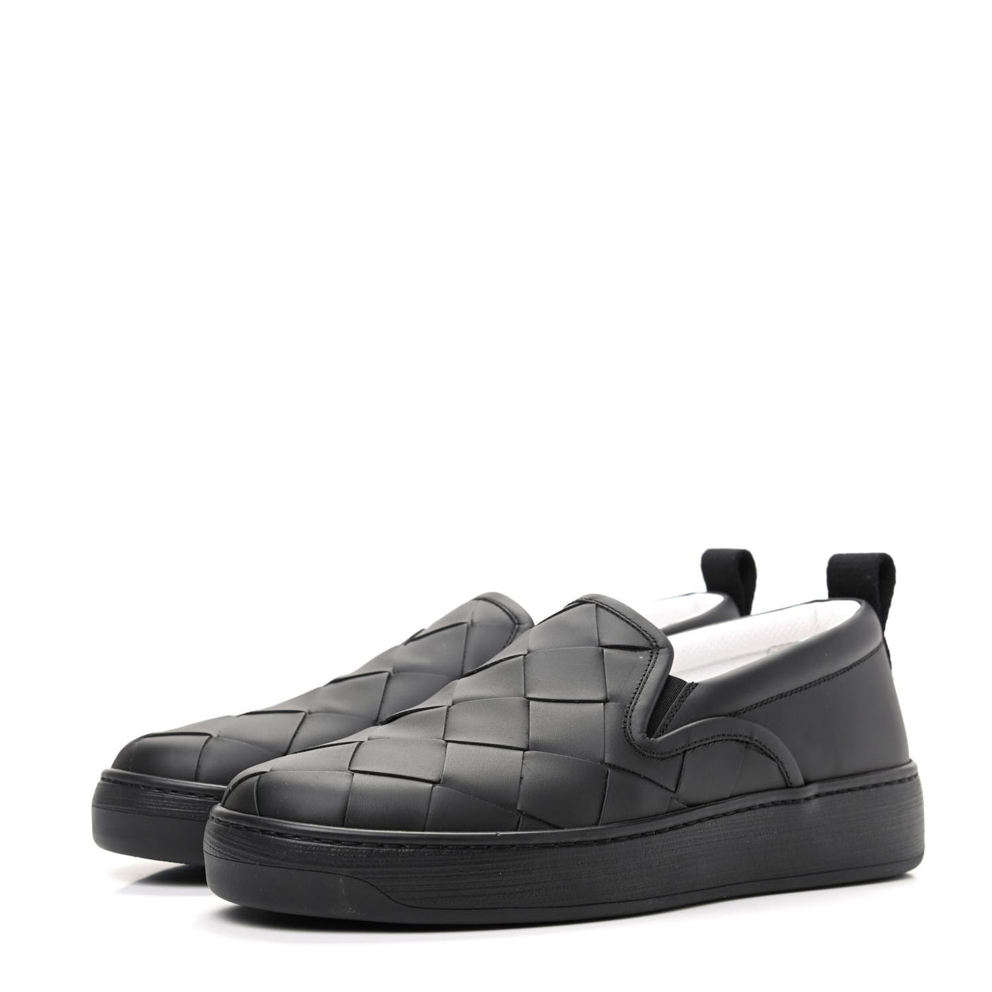 Nappa Intrecciato Slip On Sneakers 40 Black