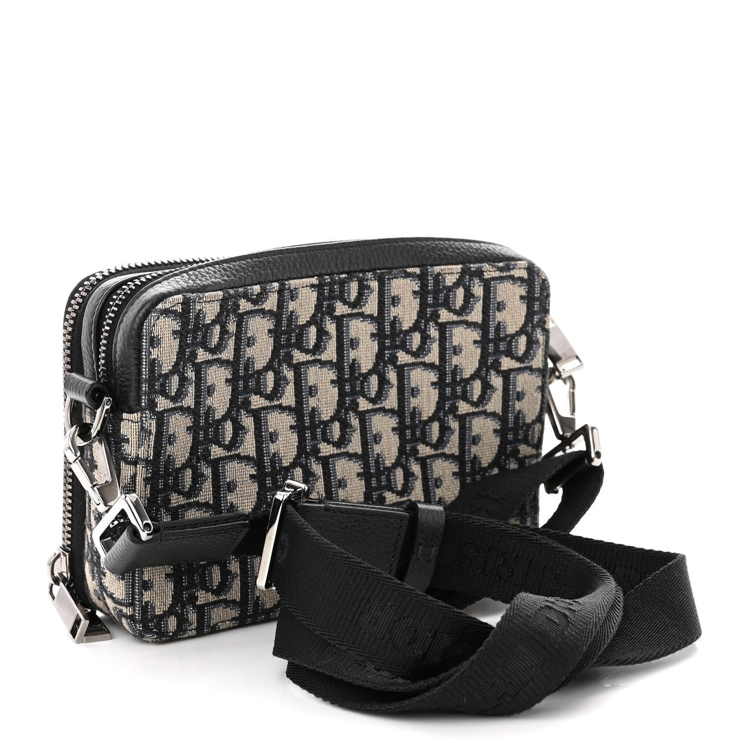 Oblique Pouch Beige Black