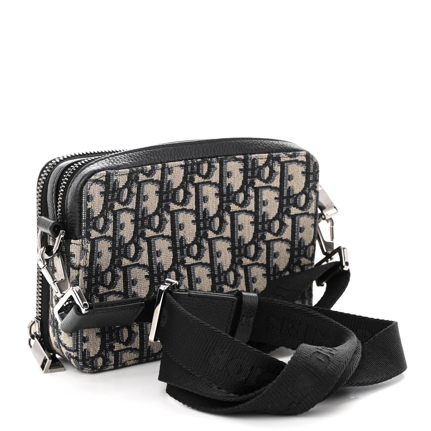 Christian Dior Oblique Pouch Beige Black 3 of 10