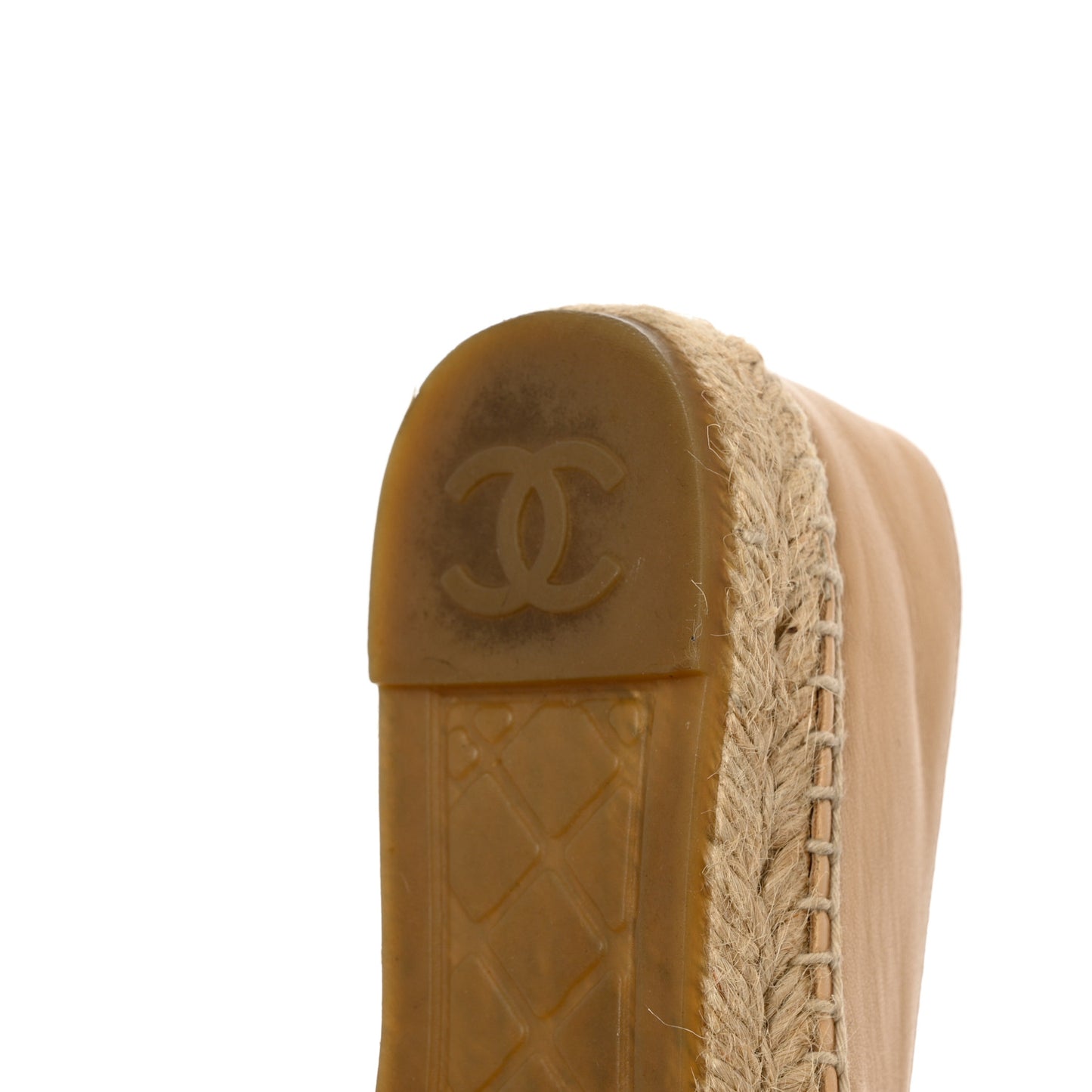 Lambskin CC Espadrilles 36 Beige Black