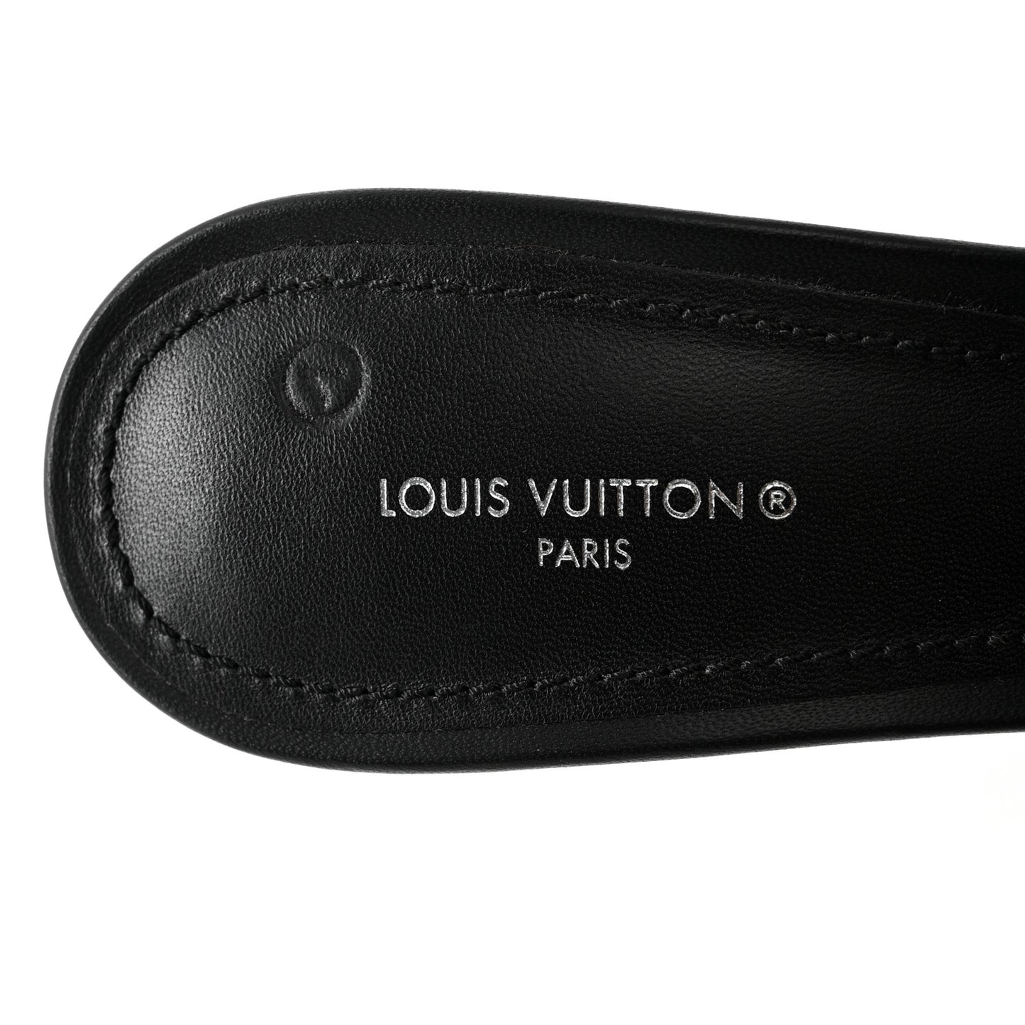 Lambskin Embossed Monogram Revival High Heel Mules 38 Black