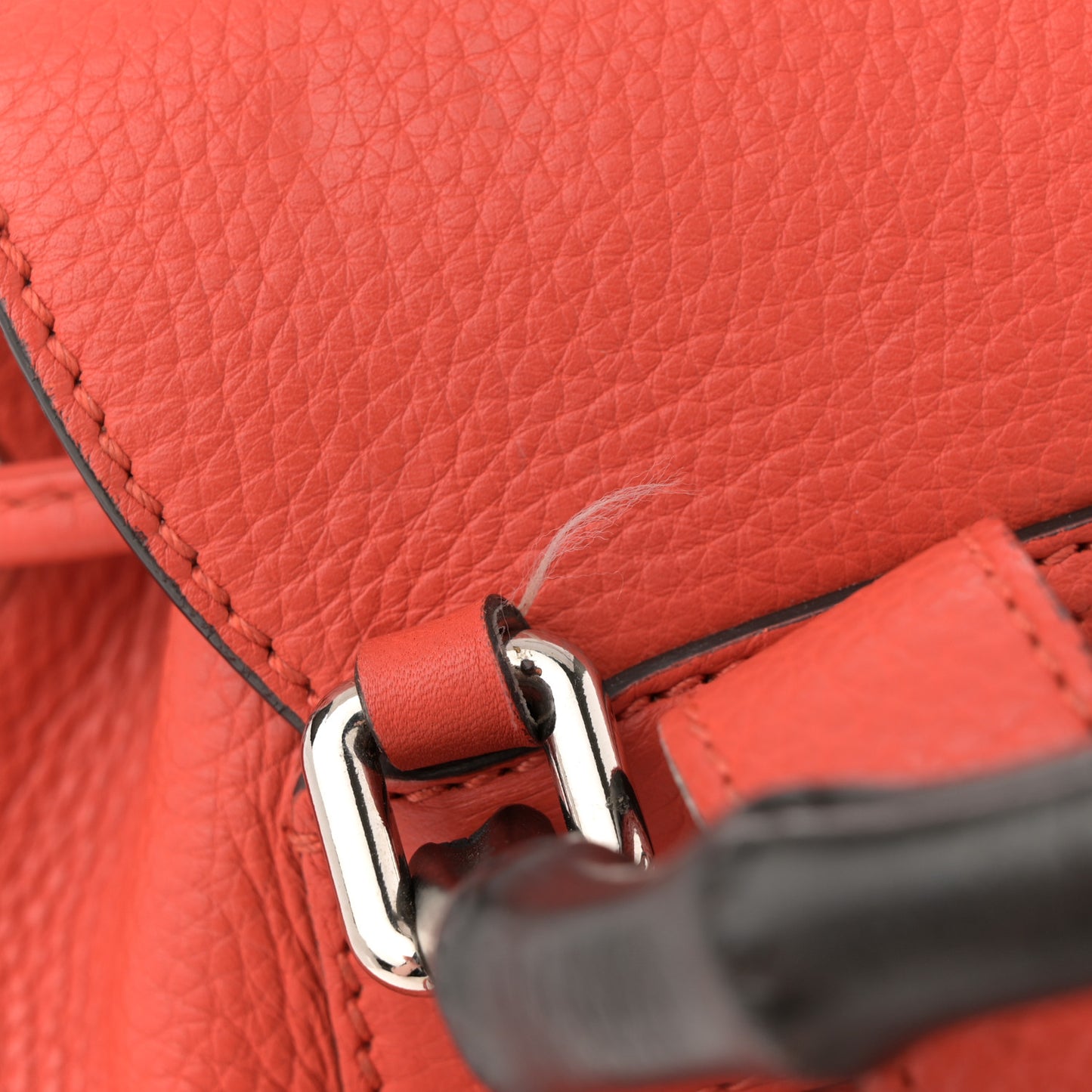 Calfskin Small Bamboo Backpack Orange