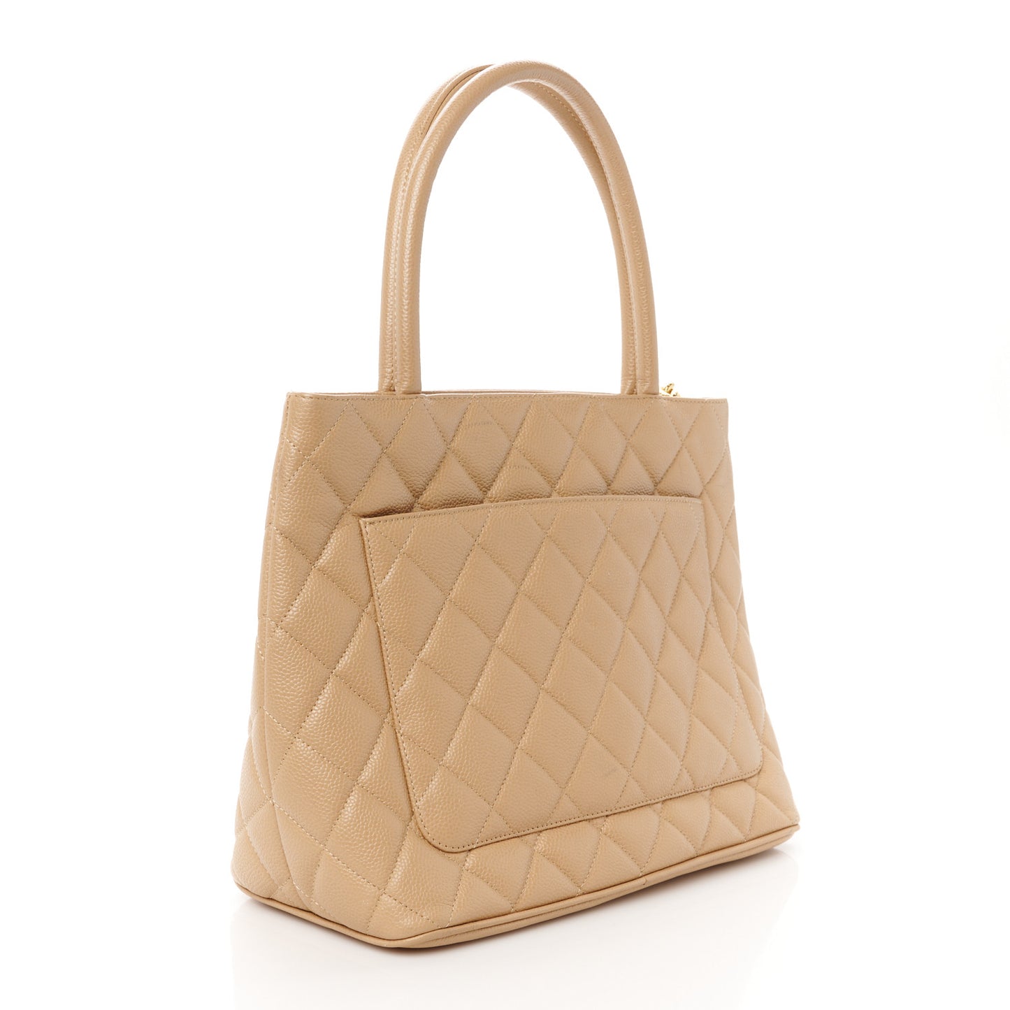 Caviar Quilted Medallion Tote Beige