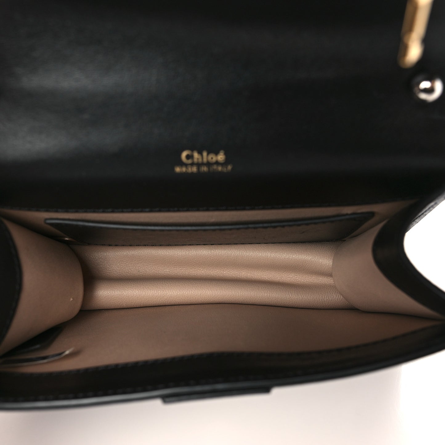 Shiny Goatskin Calfskin Mini Aby Chain Shoulder Bag Black