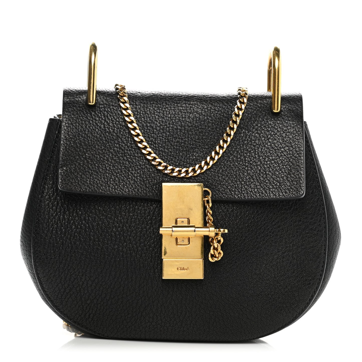 Grained Lambskin Mini Drew Shoulder Bag Black