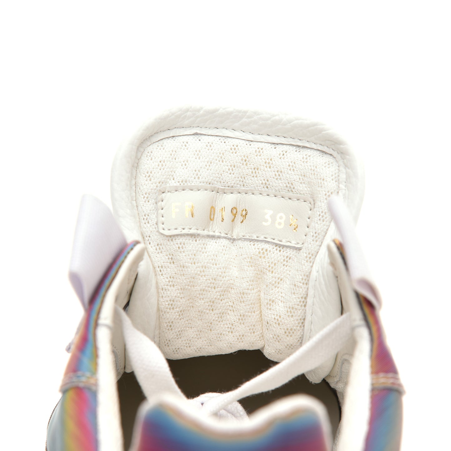 Calfskin Wing Iridescent Low Top Sneakers 38.5 Multi