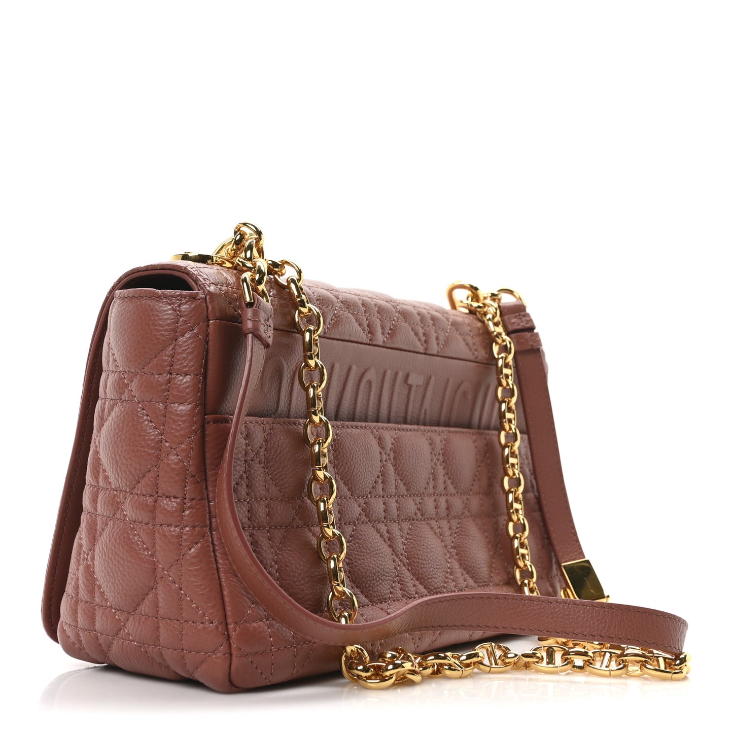Calfskin Cannage Medium Caro Bag Rust