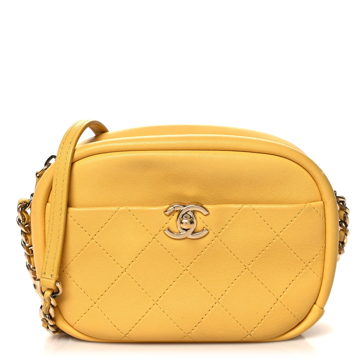 Chanel Goatskin Small Casual Trip Camera Case Yellow 1 of 12