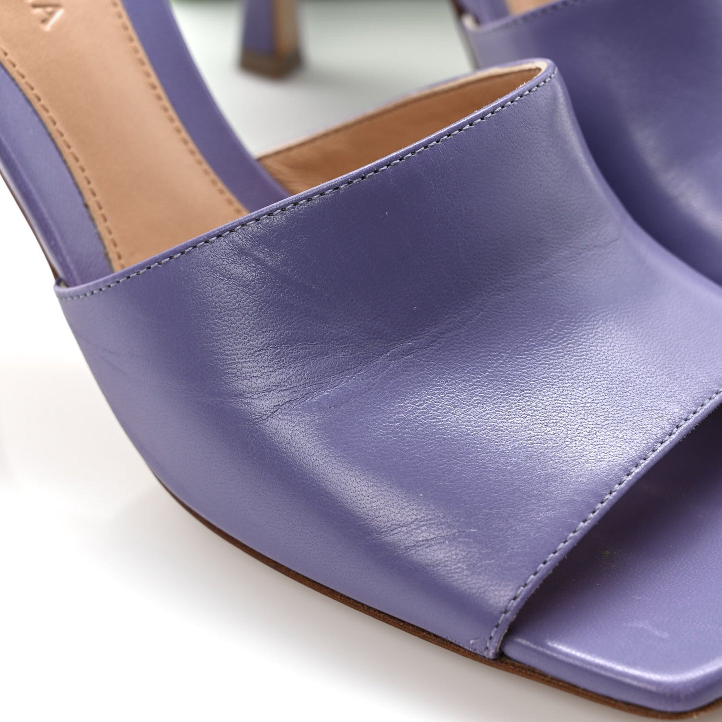 Lambskin Stretch Mule Sandals 37 Lavender