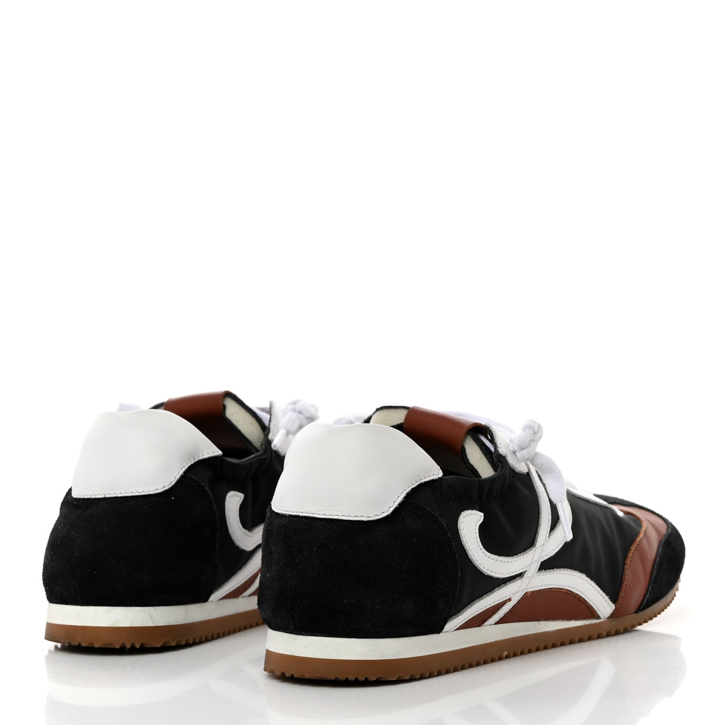 Nylon Suede Flow Runners Sneakers 39 Black Brown