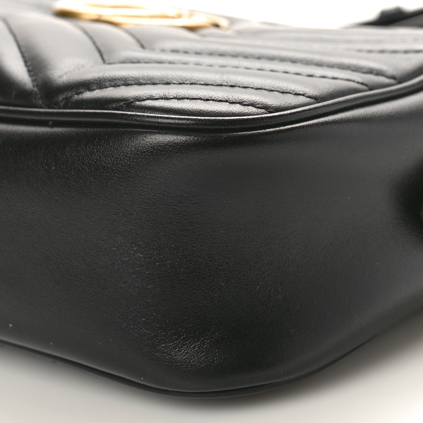 Calfskin Matelasse Small GG Marmont Chain Shoulder Bag Black