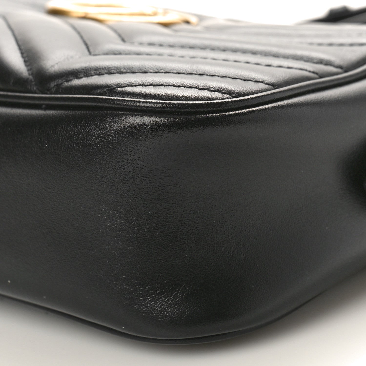 Gucci Calfskin Matelasse Small GG Marmont Chain Shoulder Bag Black 10 of 10