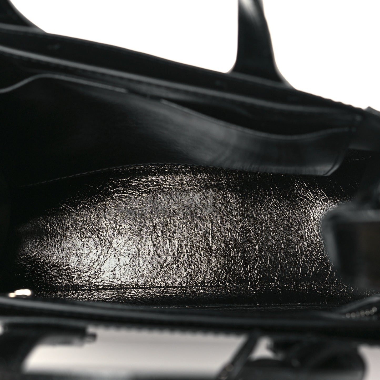 Soft Calfskin Small Banner Tote Black