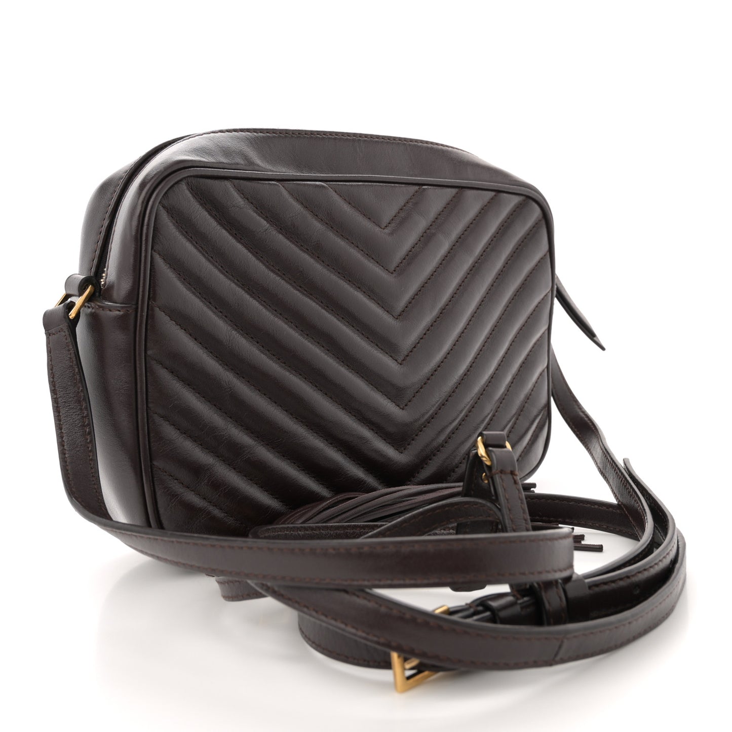 Calfskin Matelasse Monogram Lou Camera Bag Dark Legion Red