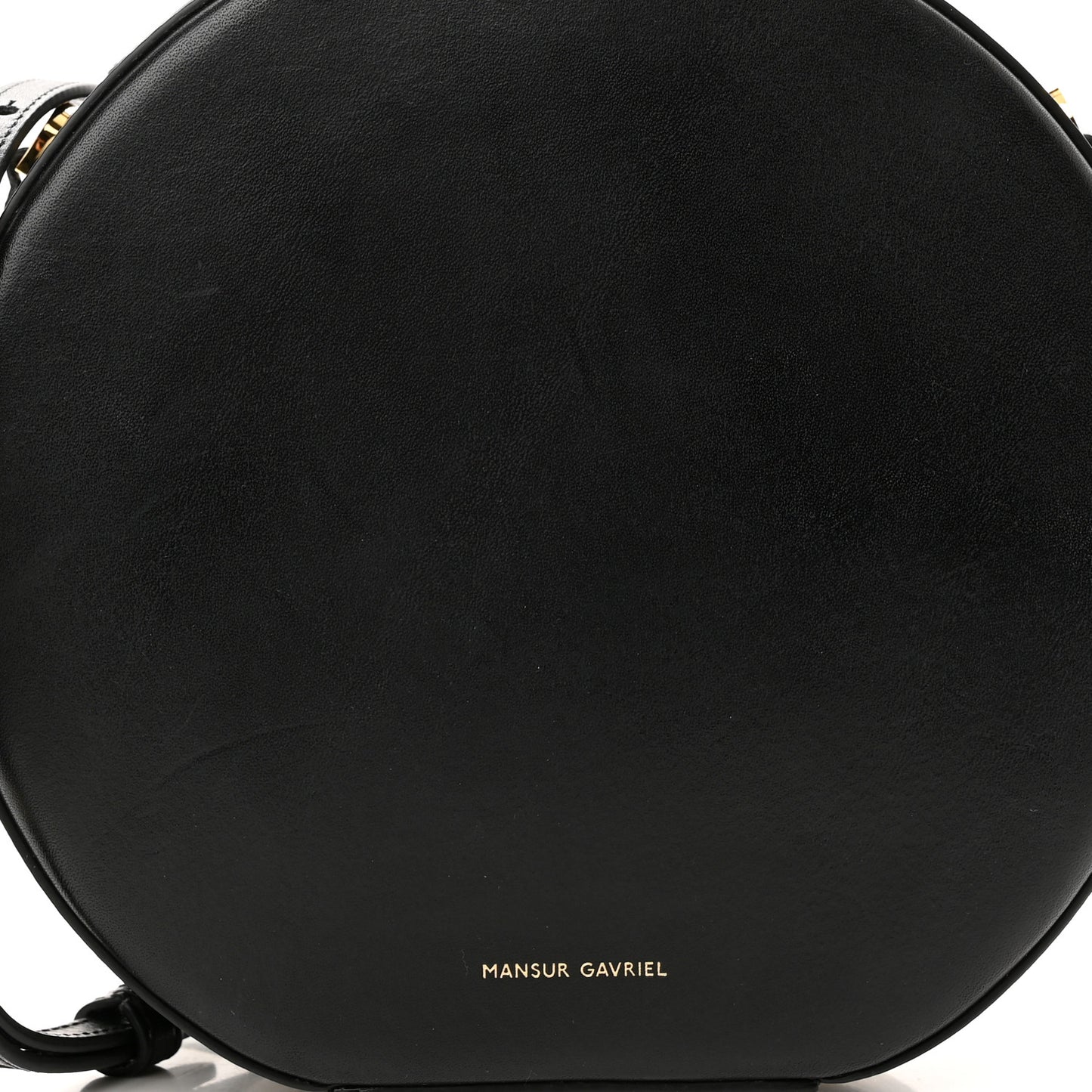 Calfskin Circle Crossbody Bag Black