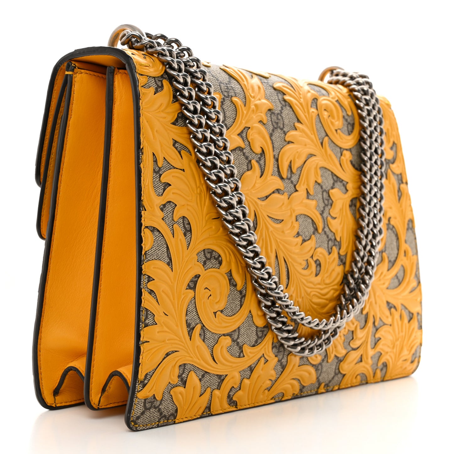 GG Supreme Monogram Arabesque Medium Dionysus Shoulder Bag Beige Yellow