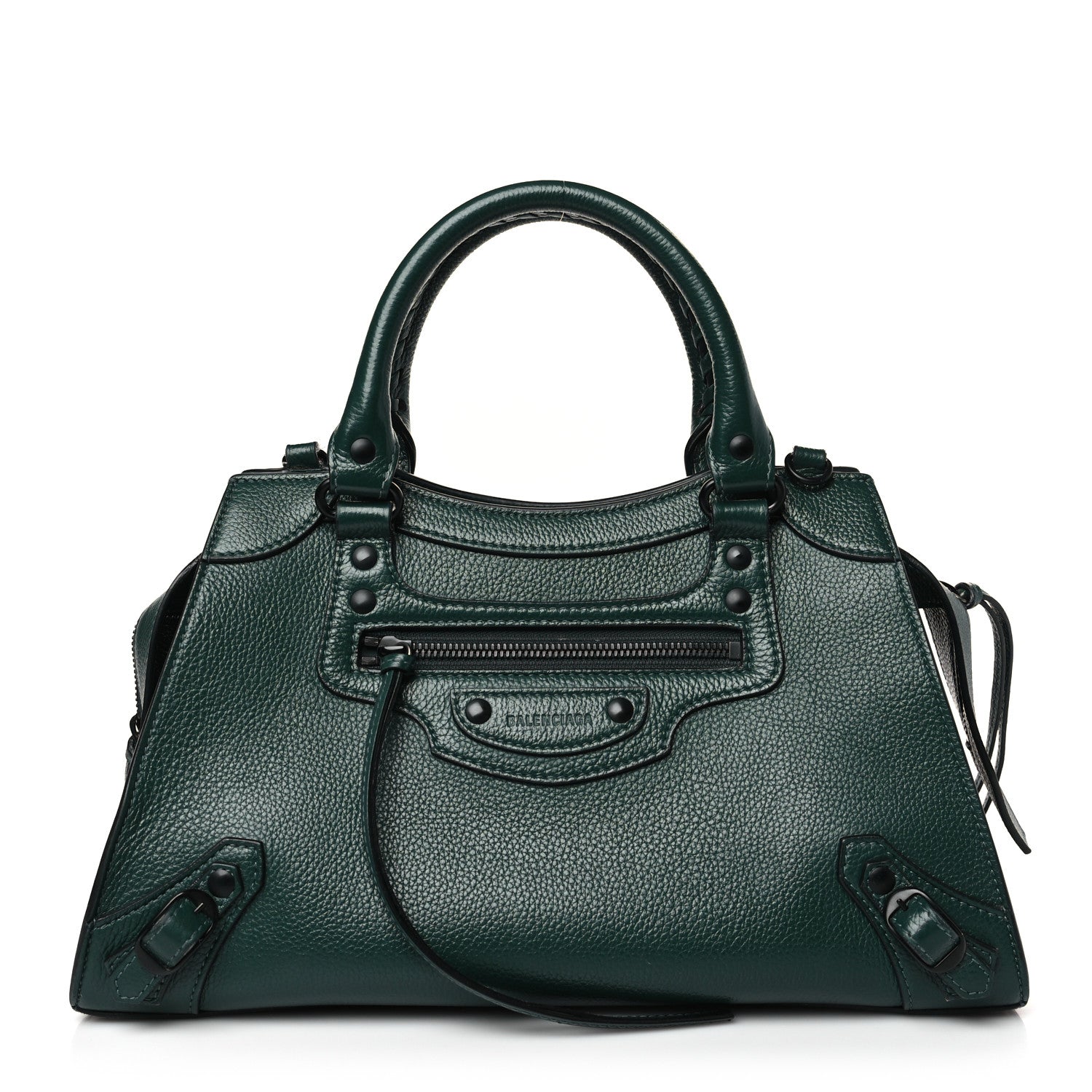 Balenciaga Grained Calfskin Neo Classic Matte Black Hardware S City Forest Green 1 of 11