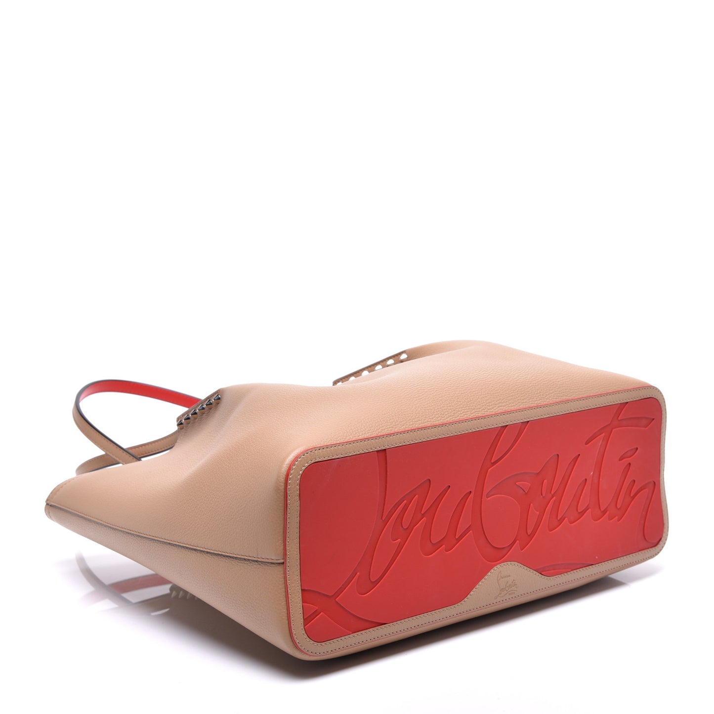 Calfskin Large Cabarock Spikes Tote Nude