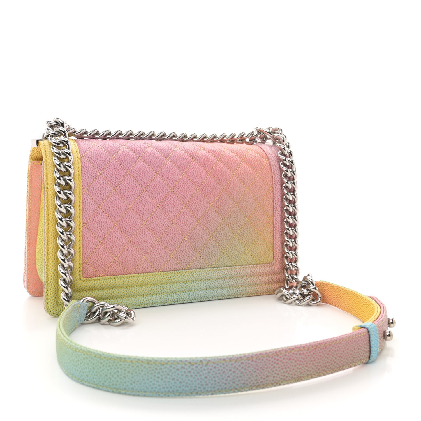 Caviar Quilted Medium Cuba Rainbow Boy Flap Multicolor