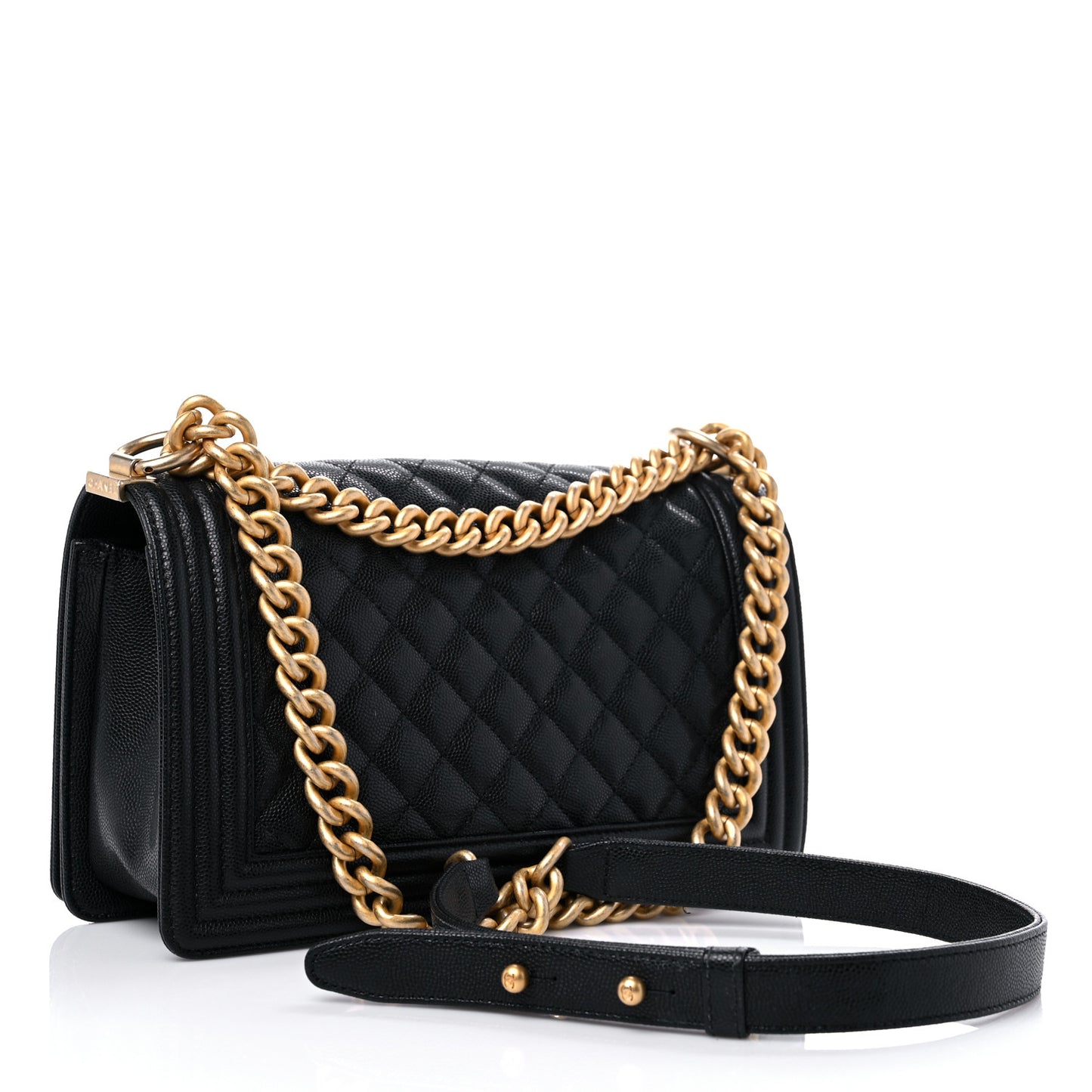 Caviar Quilted Medium Boy Flap Black