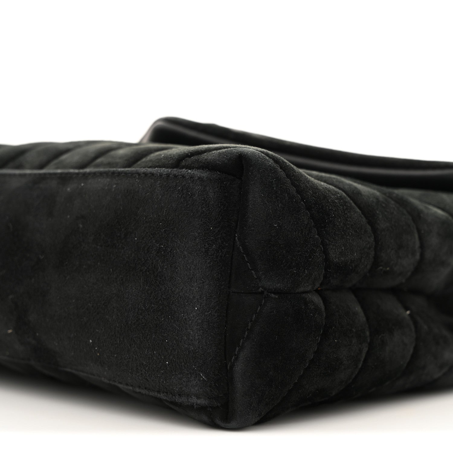 Saint Laurent Suede Calfskin Y Quilted Monogram Small Loulou Chain Satchel Black 11 of 14