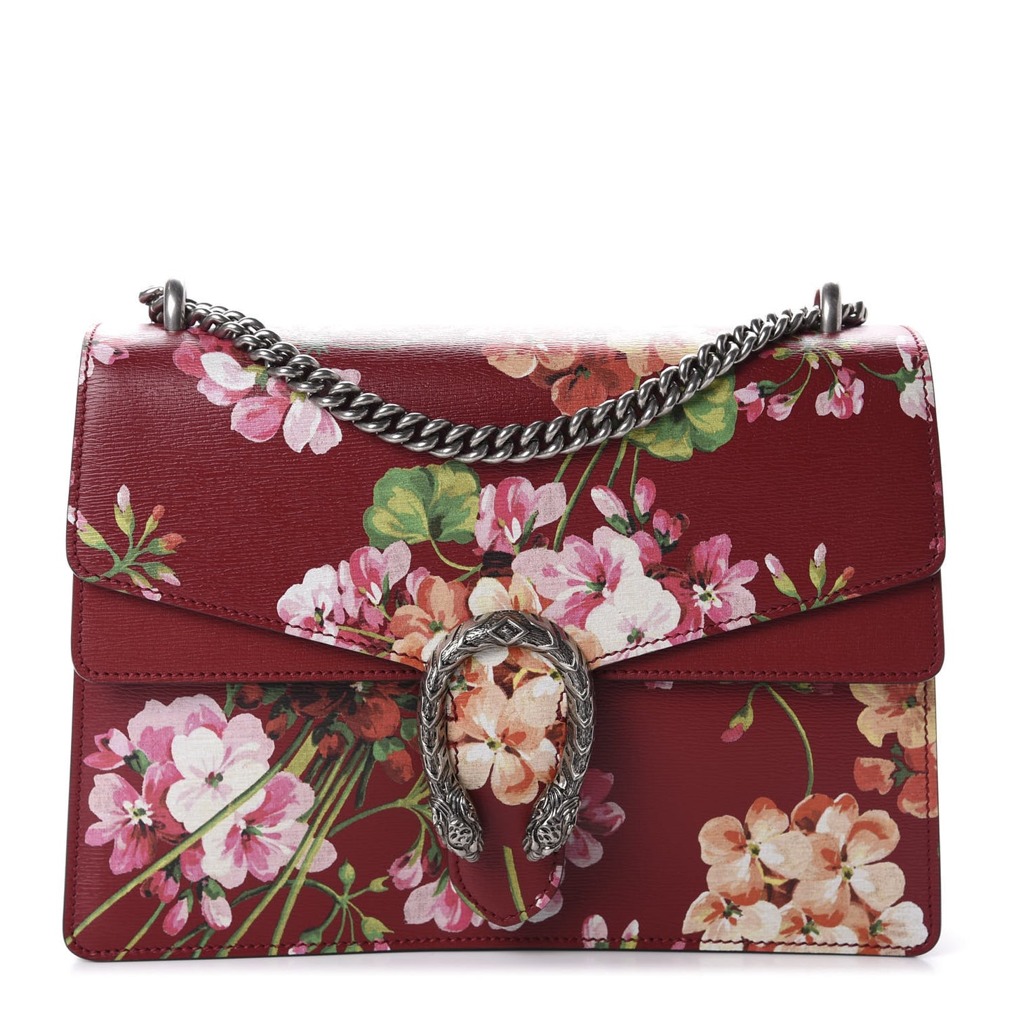 Calfskin Blooms Print Medium Dionysus Shoulder Bag Romantic Cherry Multicolor